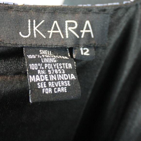 J Kara Black Beaded Midi Event Dress Flapper Drop Waist Hoco Formal 12 - Picture 5 of 5